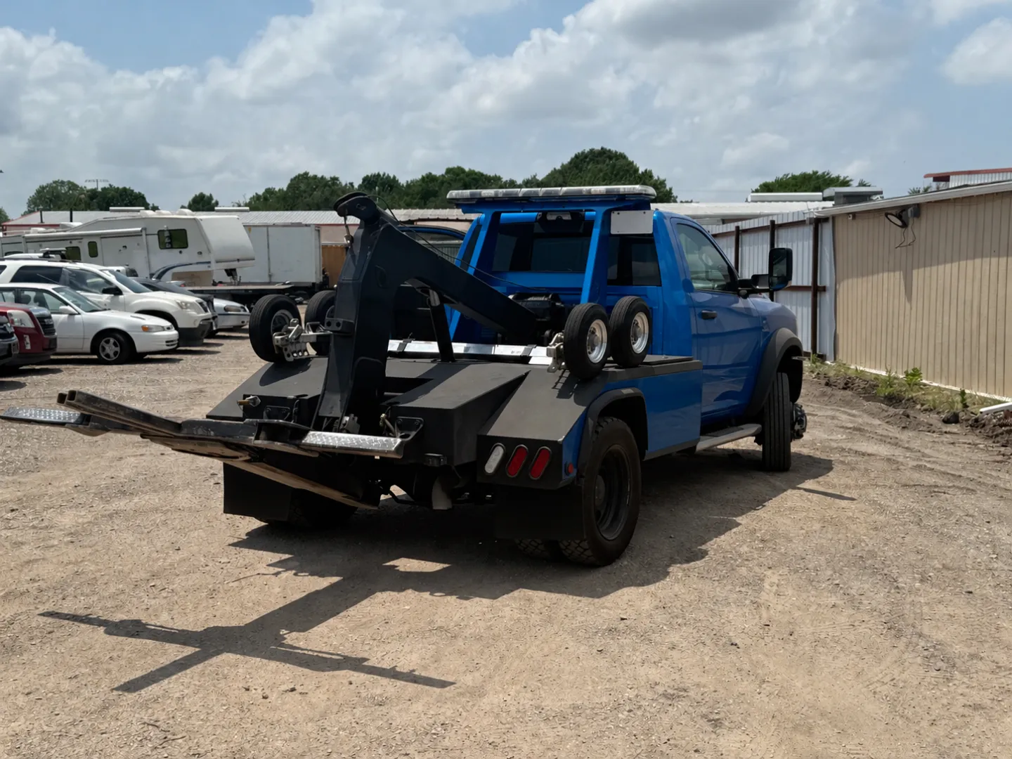 VSF Recovery tow truck at the vehicle storage facility in Collin County, Texas